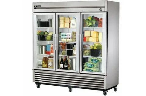 Double glass door freezer